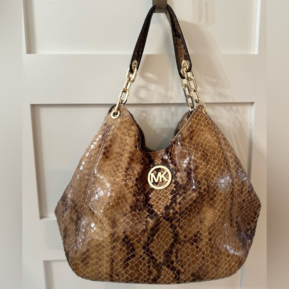 Michael Kors Brown Snake Print Bag